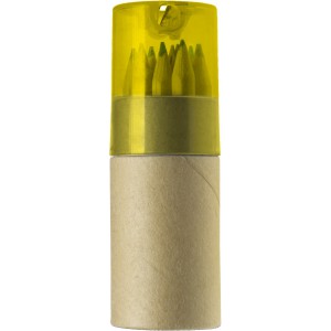 ABS and cardboard tube with pencils Terrence, yellow