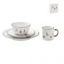 4 piece ceramic place setting, white