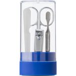 ABS container with manicure set, Cobalt blue (8636-23)