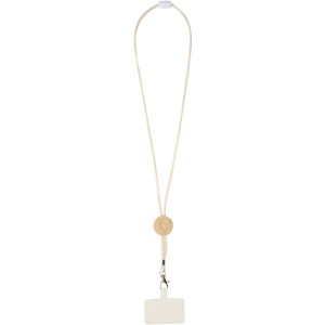 Adhab smartphone lanyard with bamboo details, White