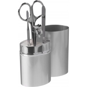 Aluminium case with manicure set Tamar, silver (Body care)