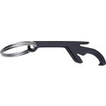 Aluminium key chain with bottle opener and can opener, black (8838-01)