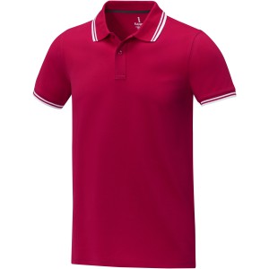 Amarago short sleeve men?s tipping polo, Red (Polo shirt, 90-100% cotton)