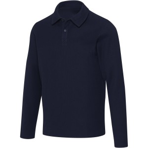 Apollo long sleeve unisex polo, Navy