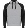 Badet kids two-tone hoodie, Heather grey, Solid black