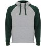 Badet unisex two-tone hoodie, Heather grey, Bottle green