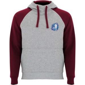 Badet unisex two-tone hoodie, Heather grey, Garnet (Pullovers)