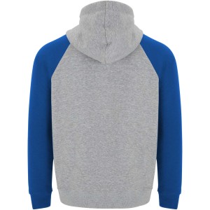 Badet unisex two-tone hoodie, Heather grey, Royal blue (Pullovers)