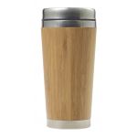Bamboo and stainless steel travel cup Sabine, brown (8947-11CD)