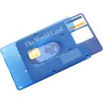 Bank card holder for one card, light blue (8358-18)