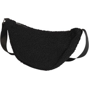 Bear GRS recycled sherpa crossbody bag 3L, Solid black