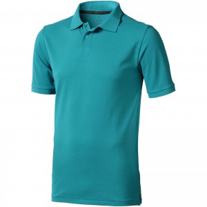 Calgary short sleeve men's polo, Aqua (Polo shirt, 90-100% cotton)