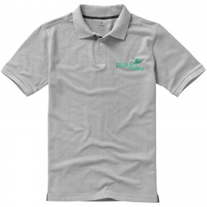 Calgary short sleeve men's polo, Grey melange (Polo shirt, 90-100% cotton)