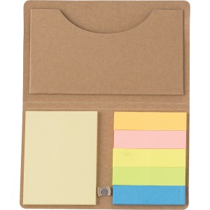 Cardboard sticky note set Bjorn, brown (Sticky notes)