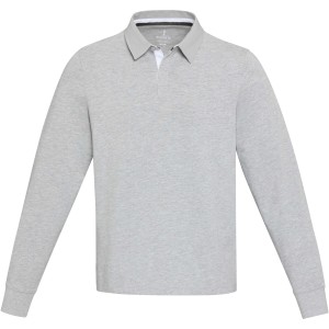 Clyde unisex organic rugby polo sweatshirt, Heather grey (Pullovers)