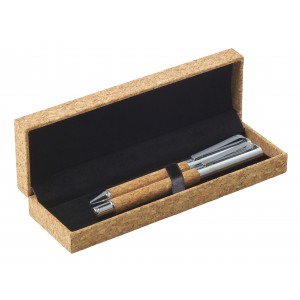 Cork writing set Elmer, brown (Pen sets)