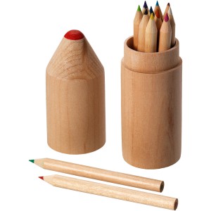 Woody 12-piece coloured pencil set, Wood (Drawing set)