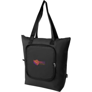 EcoFold RPET foldable tote cooler bag 15L, Solid black (Cooler bags)