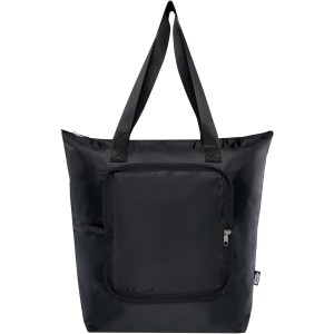 EcoFold RPET foldable tote cooler bag 15L, Solid black (Cooler bags)