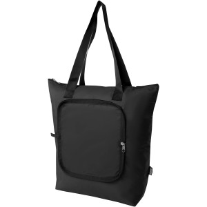 EcoFold RPET foldable tote cooler bag 15L, Solid black (Cooler bags)