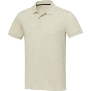 Emerald short sleeve unisex Aware<sup>™</sup> recycled polo, Oatmeal
