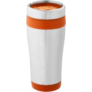 Elwood 470 ml insulated tumbler, Silver,Orange (Glasses)