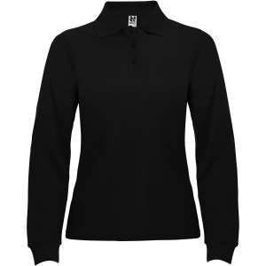 Estrella long sleeve women's polo, Solid black (Long-sleeved shirt)