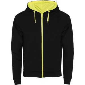 Fuji unisex sweat jacket, Black, Fluor Yellow