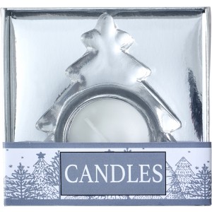 Glass tea light holder Casey, silver (Candles)