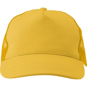Cotton twill and plastic cap Penelope, yellow (Hats)