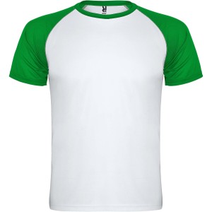 Indianapolis short sleeve unisex sports t-shirt, White, Fern green (T-shirt, mixed fiber, synthetic)