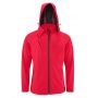 MEN'S DETACHABLE HOODED SOFTSHELL JACKET, Red
