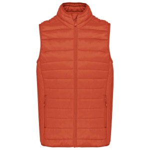 MEN?S LIGHTWEIGHT SLEEVELESS FAKE DOWN JACKET, Burnt Ochre