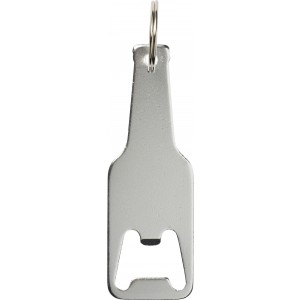 Aluminium bottle opener key chain, silver (Keychains)