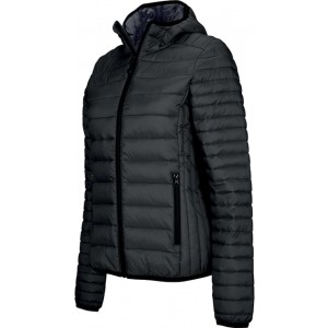 LADIES' LIGHTWEIGHT HOODED PADDED JACKET, Black (Jackets)