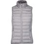 LADIES' LIGHTWEIGHT SLEEVELESS FAKE DOWN JACKET, Marl Silver