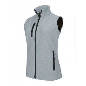 LADIES' SOFTSHELL BODYWARMER, Marl Grey (Vests)