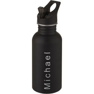 Lexi 500 ml stainless steel sport bottle, Solid black (Sport bottles)