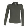 LADIES' LONG-SLEEVED POLO SHIRT, Forest Green
