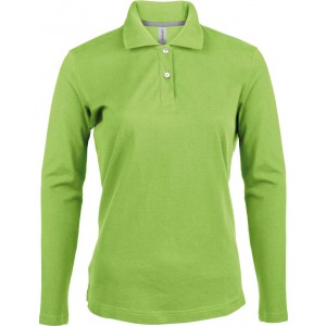LADIES' LONG-SLEEVED POLO SHIRT, Lime (Long-sleeved shirt)