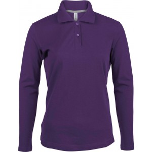LADIES' LONG-SLEEVED POLO SHIRT, Purple (Long-sleeved shirt)