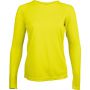 LADIES' LONG-SLEEVED SPORTS T-SHIRT, Fluorescent Yellow