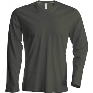 MEN'S LONG-SLEEVED CREW NECK T-SHIRT, Forest Green (Long-sleeved shirt)