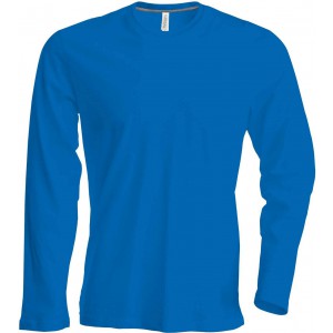 MEN'S LONG-SLEEVED CREW NECK T-SHIRT, Light Royal Blue (Long-sleeved shirt)