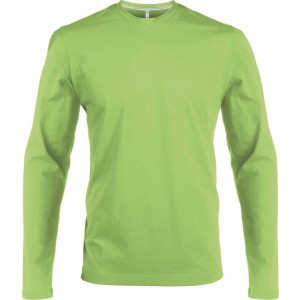MEN'S LONG-SLEEVED CREW NECK T-SHIRT, Lime (Long-sleeved shirt)