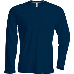 MEN'S LONG-SLEEVED CREW NECK T-SHIRT, Navy (Long-sleeved shirt)