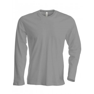 MEN'S LONG-SLEEVED CREW NECK T-SHIRT, Oxford Grey (Long-sleeved shirt)