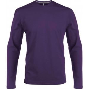 MEN'S LONG-SLEEVED CREW NECK T-SHIRT, Purple (Long-sleeved shirt)