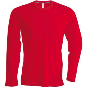 MEN'S LONG-SLEEVED CREW NECK T-SHIRT, Red (Long-sleeved shirt)