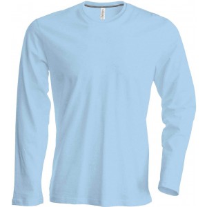 MEN'S LONG-SLEEVED CREW NECK T-SHIRT, Sky Blue (Long-sleeved shirt)